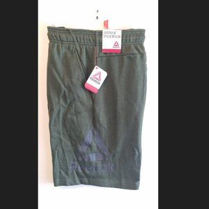 Reebok Lifestyle 10" Shorts Men's Drawstring Pockets Zip NWT / Color: Green